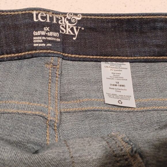 NEW Terra Sky Women's Blue Jeans Plus Size 16/18 - Picture 5 of 7